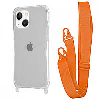 Чехол WAVE Clear Case with Strap iPhone 15 orange