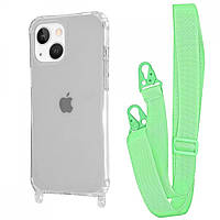 Чехол WAVE Clear Case with Strap iPhone 15 green