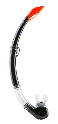 Трубка для плавання чорна з одним клапаном Dolvor SN09P, фото 1