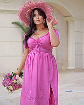 Літнє бавовняне плаття з візерунками батальні розміри, фото 3