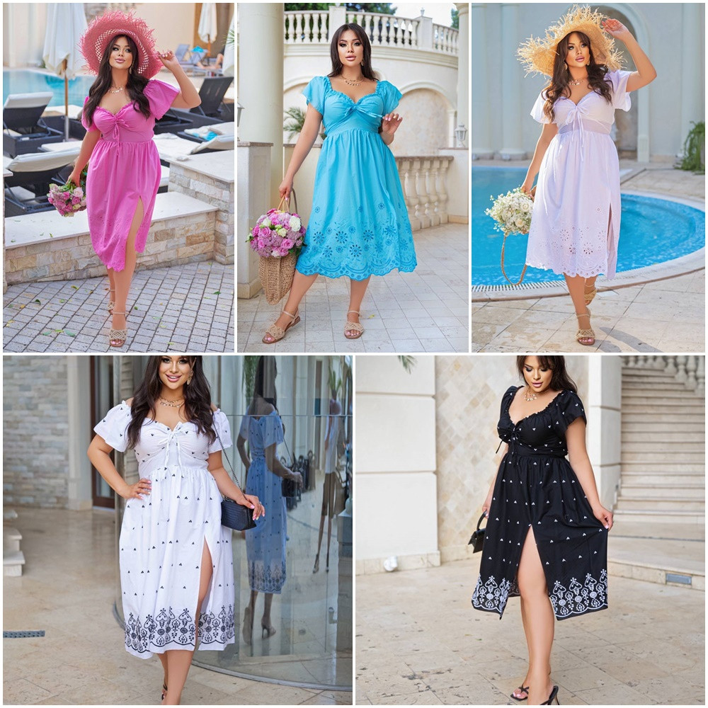 Літнє бавовняне плаття з візерунками батальні розміри