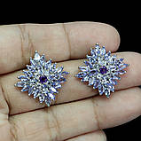 Сережки. Натуральний танзанит і аметист. Срібло 925., фото 3