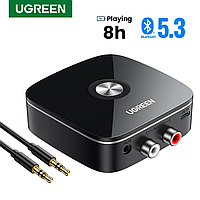 Адаптер Bluetooth 5.3 UGREEN CM123 HiFi аудио AUX приемник для стереосистемы 2RCA 3.5 mm Аккумулятор 8 ч 30445