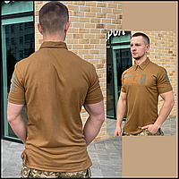 Футболка поло койот для військових cool pass , чоловічі футболки однотонні тактичні, для військовослужбовців