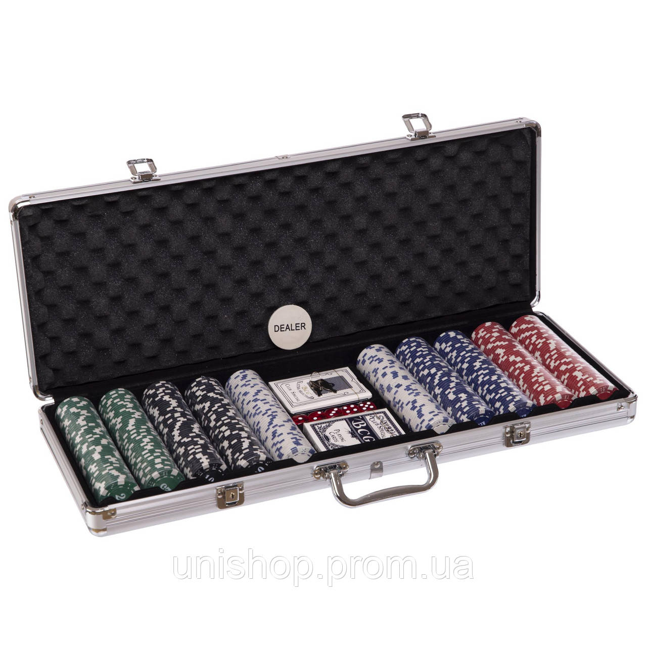 Набор для покера в алюминиевом кейсе Zelart IG-2115 500 фишек un - фото 1 - id-p2198948113