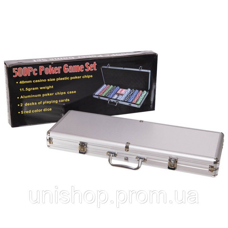 Набор для покера в алюминиевом кейсе Zelart IG-2115 500 фишек un - фото 2 - id-p2198948113