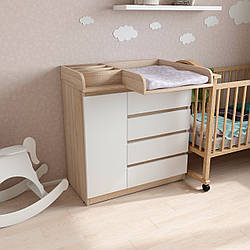 Пеленальний комод 4+1 Лайт з оргонайзером Дуб сонома+білий