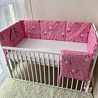 Бортик захисний у дитяче ліжечко Ведмедики рожевий