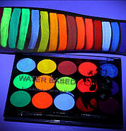 Флуоресцентний аквагрим Poetry Shadow: 15 кольорів, 2 пензлики - арт. FC1505, фото 2