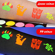 Флуоресцентний аквагрим Poetry Shadow: 15 кольорів, 2 пензлики - арт. FC1505, фото 4