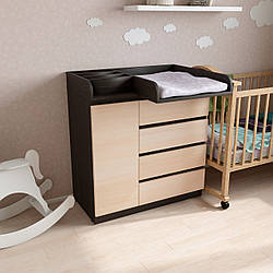 Пеленальний комод 4+1 Лайт з оргонайзером Венге мігія+Дуб молочний