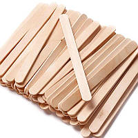 Одноразовые деревянные шпатели (размер - 114х10 мм) тонкие для восковой депиляции, 50 шт./уп