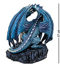 Статуетка Veronese Дракон синій з білим однорогом дракон захисник магії 17 см 1907285 фігурка веронезе VE, фото 3