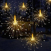 Гирлянда для праздника с мультицветными огоньками | Световая штора с эффектом фейерверка, медный провод, 3,0м