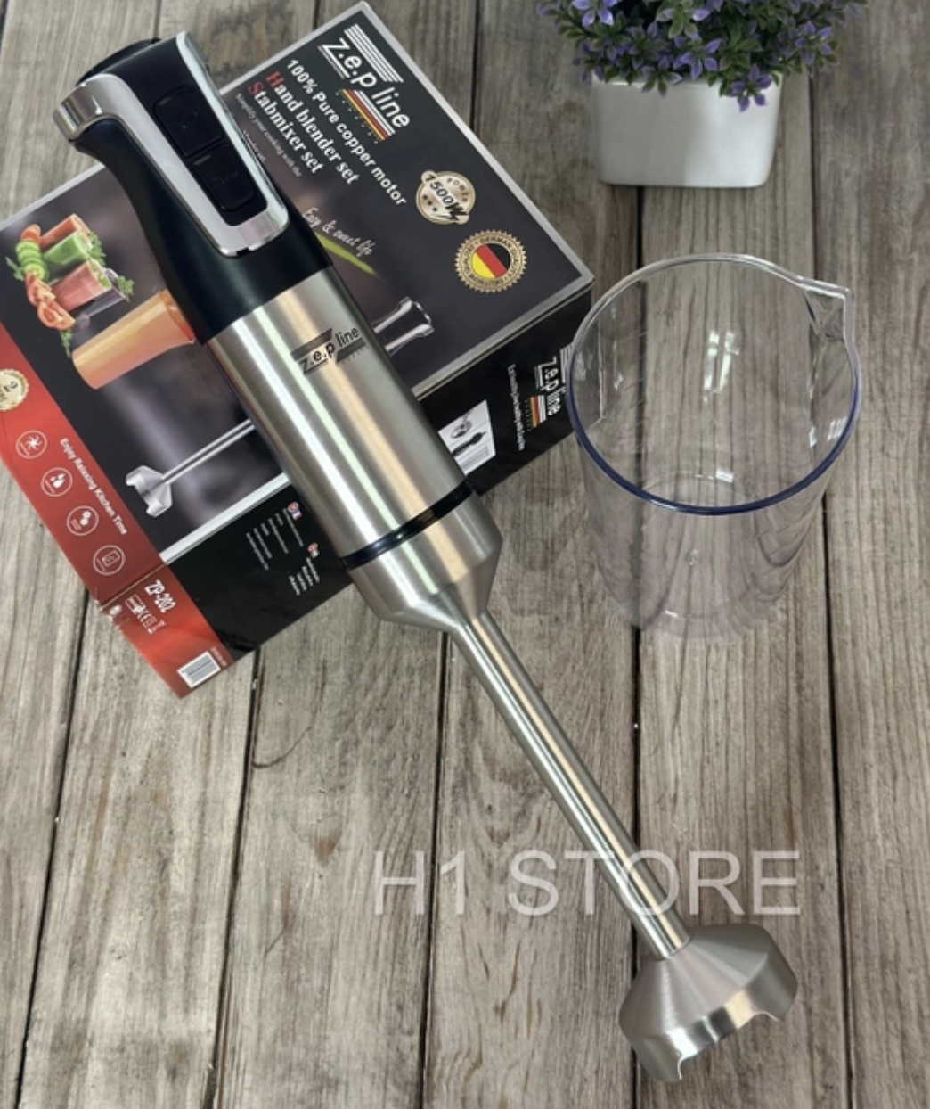 Погружной блендер с чашей Zepline 1500 Вт Электрический блендер для смузи Блендеры кухонные 2 в 1 миксер mlln - фото 3 - id-p2198980681