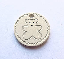 Підвіска Finding Кулон шарм ведмедик Білий 20 мм