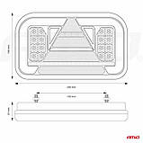 Ліхтарі для причепа AMiO RCL-03. LED задні ліхтарі 12-24V з динамічним поворотником, фото 6
