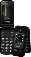 Бабушкофон Sigma mobile Comfort 50 Shell DUO версия Type-C кнопочный телефон черный