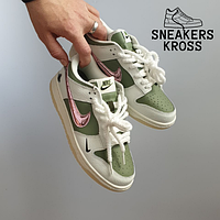 Мужские кроссовки Nike SB Dunk Low Be 1 of One, Найк СБ Данк Белые с зеленым, Nike dunk premium