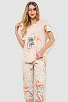 Пижама женская с принтом, цвет персиковый, 219R115
