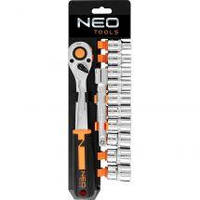 Набор торцевых головок Neo Tools, 12шт, 1/2", трещотка 90 зубцов, CrV (10-030N)