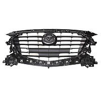 Решітка радіатора Mazda 3 16-18 +молдинг. с отв. п/троник, хром./черн.