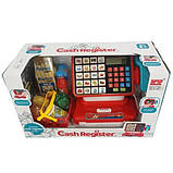 Касовий апарат Cash Register (22см, калькулятор, звук, світло, кошик, гроші, продукти) 6178F, фото 3