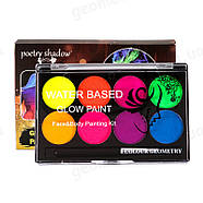 Флуоресцентний аквагрим Poetry Shadow: 8 кольорів + пензлик - арт. FC802, фото 8