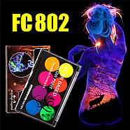 Флуоресцентний аквагрим Poetry Shadow: 8 кольорів + пензлик - арт. FC802, фото 10