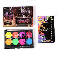 Флуоресцентний аквагрим Poetry Shadow: 8 кольорів + пензлик - арт. FC802, фото 2