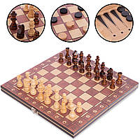 Набор настольных игр 3 в 1 Zelart W7702H шахматы, шашки, нарды un