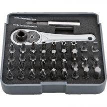 06-105 Біти Neo Tools, набір 38шт, 1/4", бітотримач, тріскачка, SL,PH,PZ,H,T,TT, 25мм, сталь S2, кейс