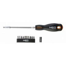 04-212 Викрутка Neo Tools битотримач із гнучким стрижнем 1/4", перехідник, 10 біт, SL,PH,PZ,Torx