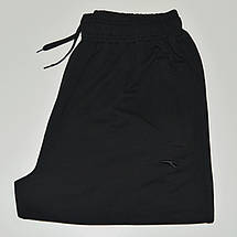 Зручні чоловічі трикотажні спортивні штани з манжетами, великі розміри 58,60,62,64,66 - чорні, фото 3