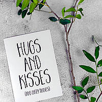 Открытка с конвертом Hugs and kisses