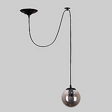Уцінка! Чорний підвіс зі скляною 15см графітовою кулею (56-PR1501F-1 BK+BK), фото 3