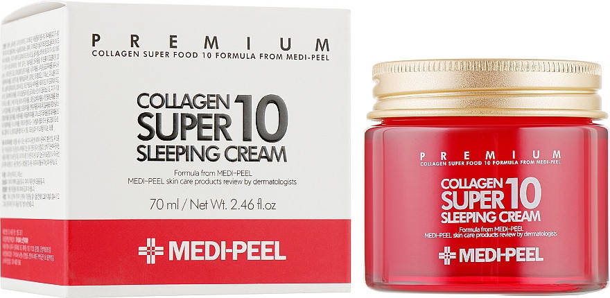 Нічний крем для обличчя з колагеном Medi-peel Collagen Super10 Sleeping Cream, 70 мл (8809409342382), фото 1