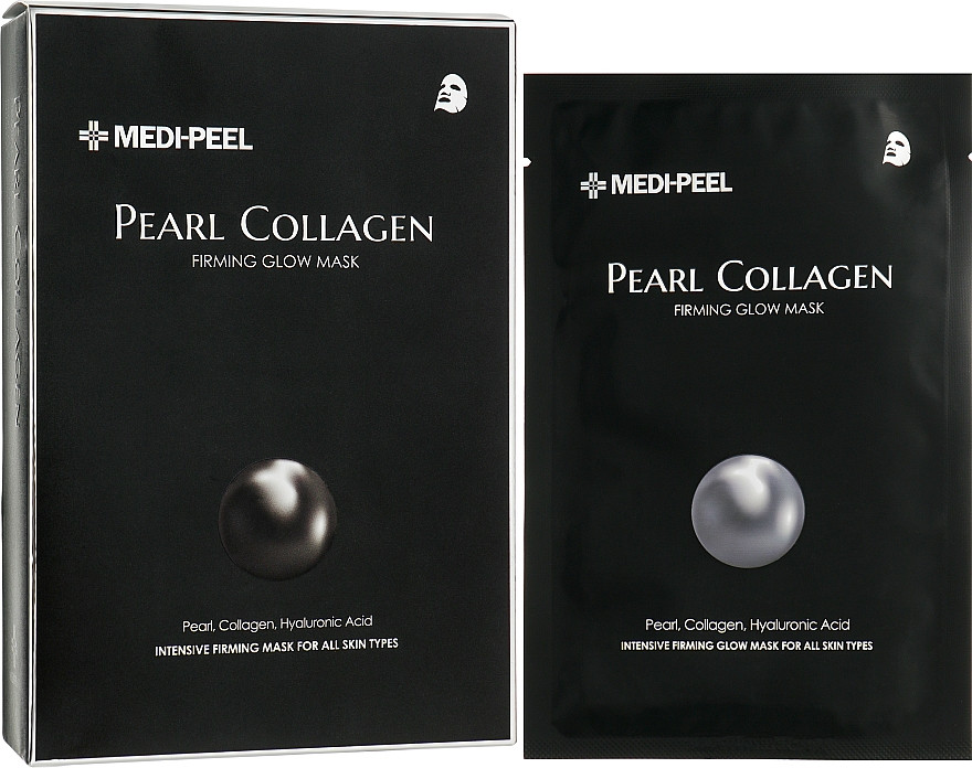 Тканинна маска з перлами та колагеном Medi-peel Pearl Collagen Firming Glow Mask, 1 шт (8809409345406)