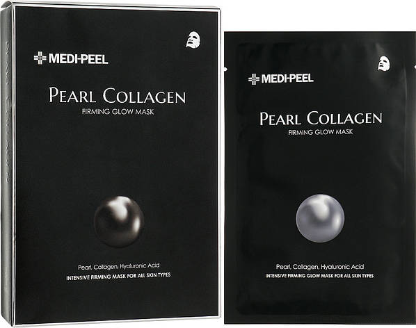 Тканинна маска з перлами та колагеном Medi-peel Pearl Collagen Firming Glow Mask, 1 шт (8809409345406), фото 1