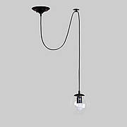 Чорний підвіс зі скляною 15см прозорою кулею (56-PR1501F-1 BK+CL)