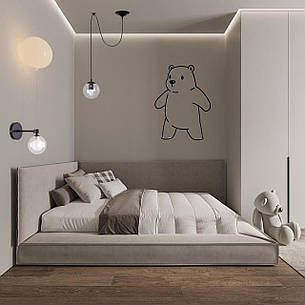 Чорний підвіс зі скляною 15см прозорою кулею (56-PR1501F-1 BK+CL), фото 2