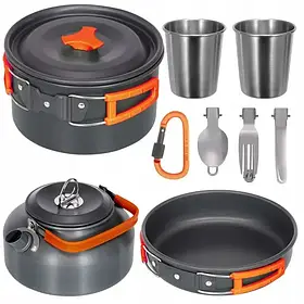 Набір туристичного металевого посуду для походів Camping cooking iC227