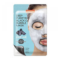 Кислородная маска с древесным углем Purederm Deep Purifying Black O2 Bubble Mask Charcoal