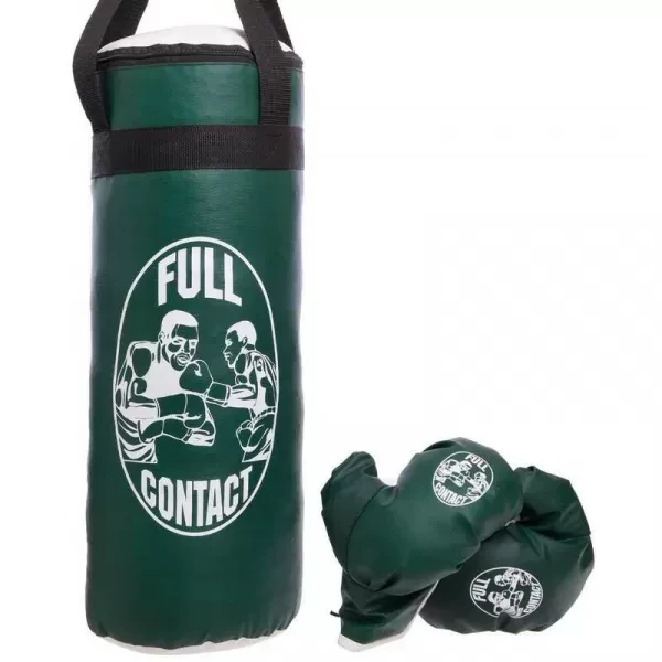 Дитячий боксерський набір Full Contact GO-4675-М (підвісна груша 42х18 см, рукавички) розмір М, вік 5-7 років, фото 1