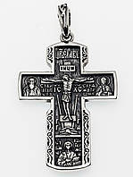 Большой серебряный крест Распятие Христово Деисус Икона Божией Матери Всецарица rp499vdjs