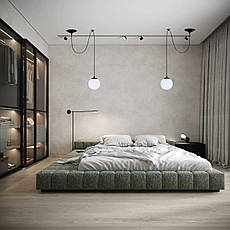 Чорний підвіс зі скляною 15см білою кулею (56-PR1501F-1 BK+WH), фото 3