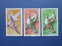 3 марки Ифни (Испанская Африка) 1957 фауна птицы голуби MNH