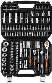 10-066 Набір інструментів Neo Tools, Набір торцевих головок, 110шт, 1/2", 1/4", CrV, кейс
