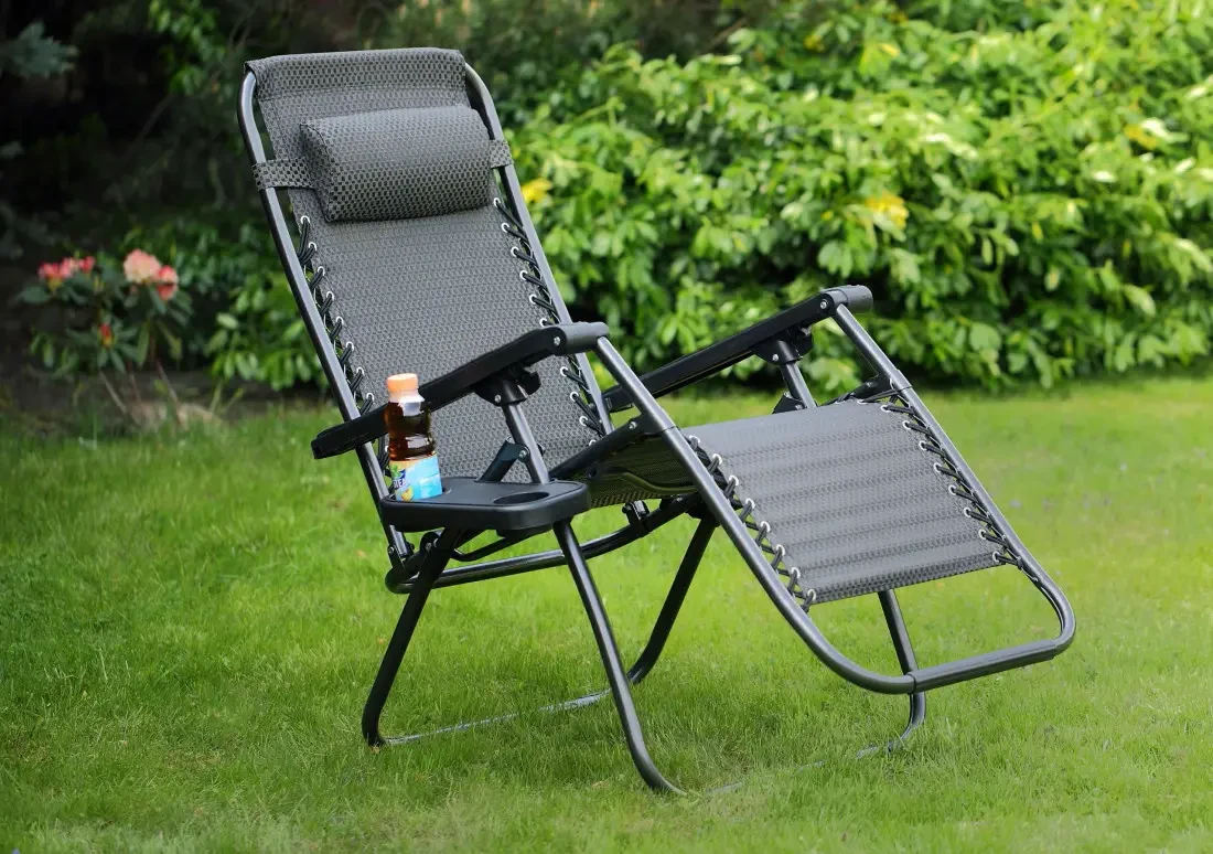 Кресло шезлонг для пикника с подножкой Garden Line (Складные шезлонги для сада) - фото 2 - id-p2199022269
