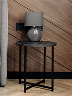 Столики для вітальні в стилі лофт розмір S круглий, кавовий стіл маленький стильний Чорний Вугільний камінь